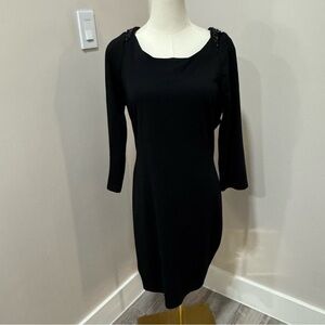 Asos Petite body con‎ black Dress open back size 12 NWT